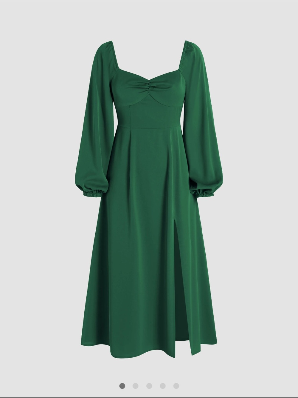 Cider Emerald Green Long Sleeve Midi Dress